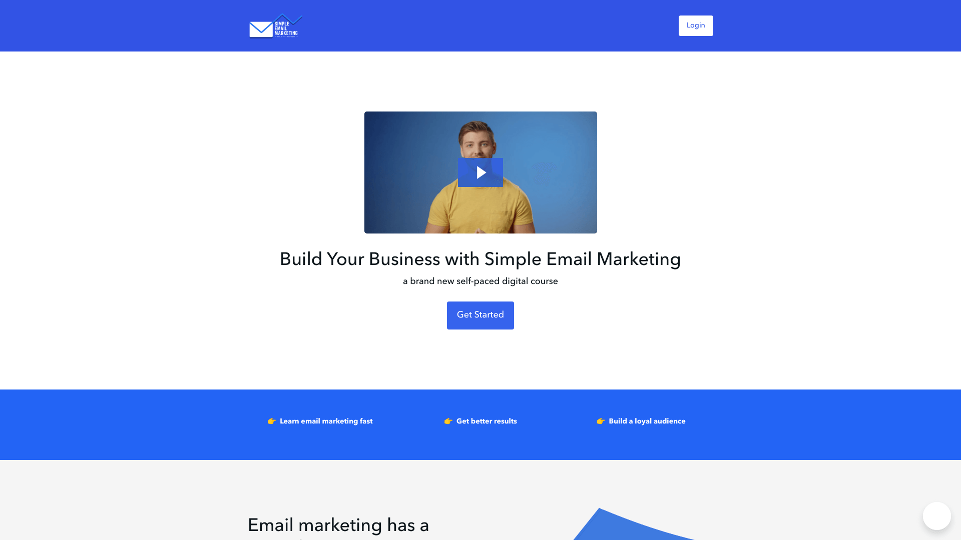 Screenshot of the Simple Email Marketing website