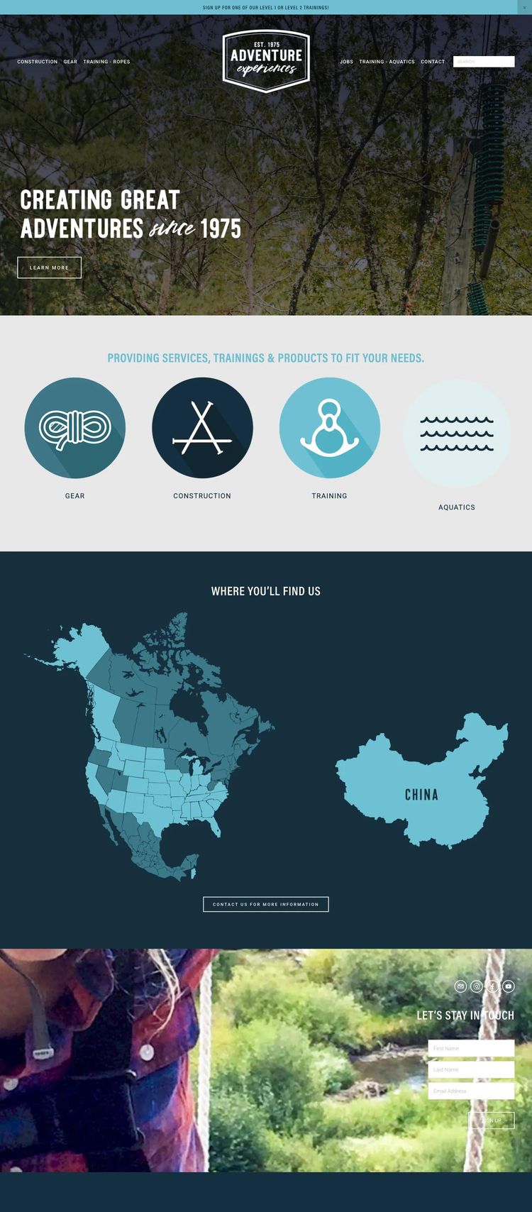 Screenshot 2 of Adventure Experiences (Example Squarespace Construction Website)