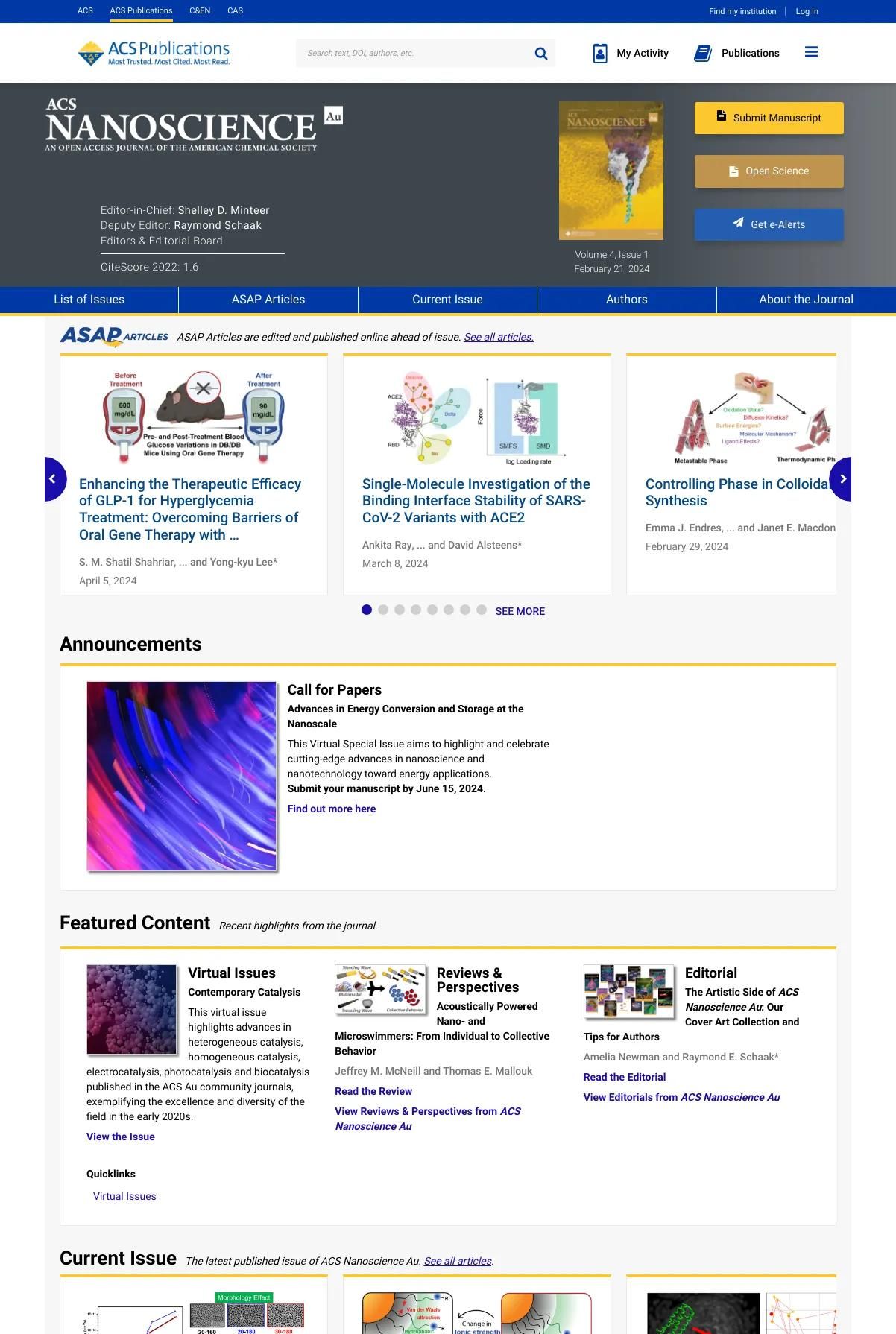 Screenshot 2 of ACS Publications (Example Sanity Website)