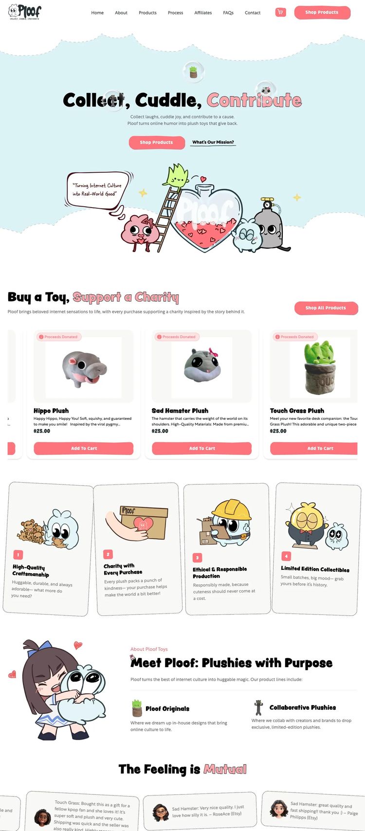 Screenshot 2 of Ploof (Example Shopify Toy Manufacturer Website)