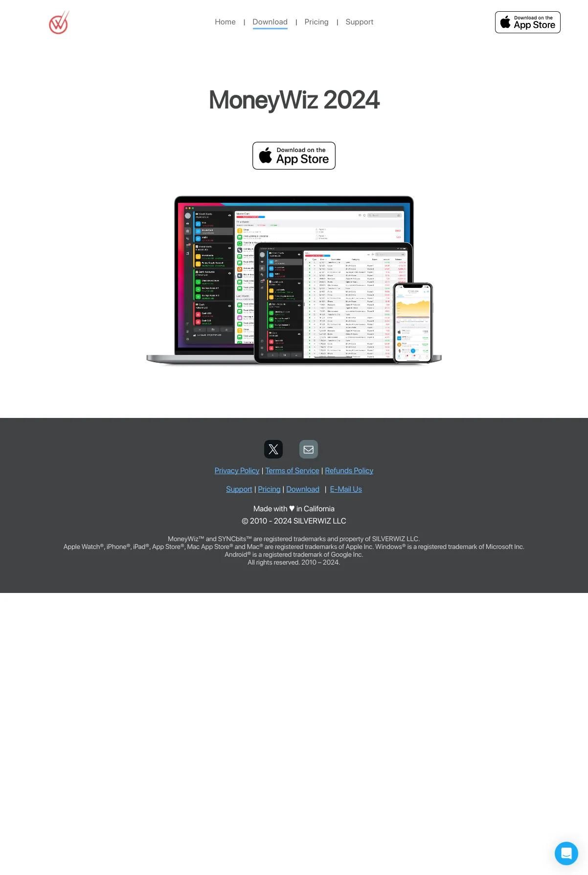 Screenshot 2 of MoneyWiz (Example Duda Website)