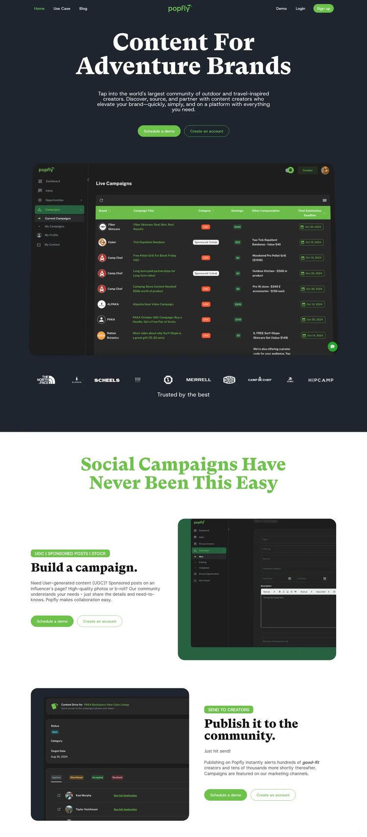 Screenshot 2 of Popfly (Example Webflow Marketing Agency Website)