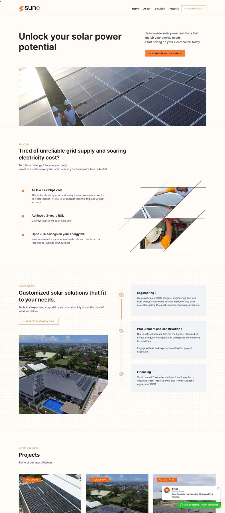 Screenshot 2 of Sune (Example Webflow Solar Website)