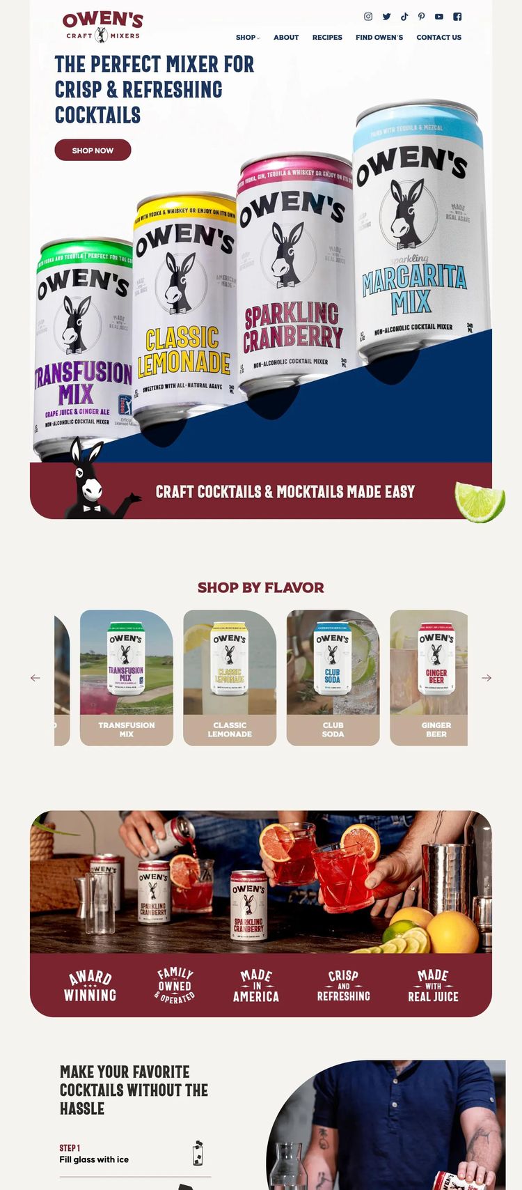 Screenshot 2 of Owen's Mixers (Example Shopify Beverage Website)