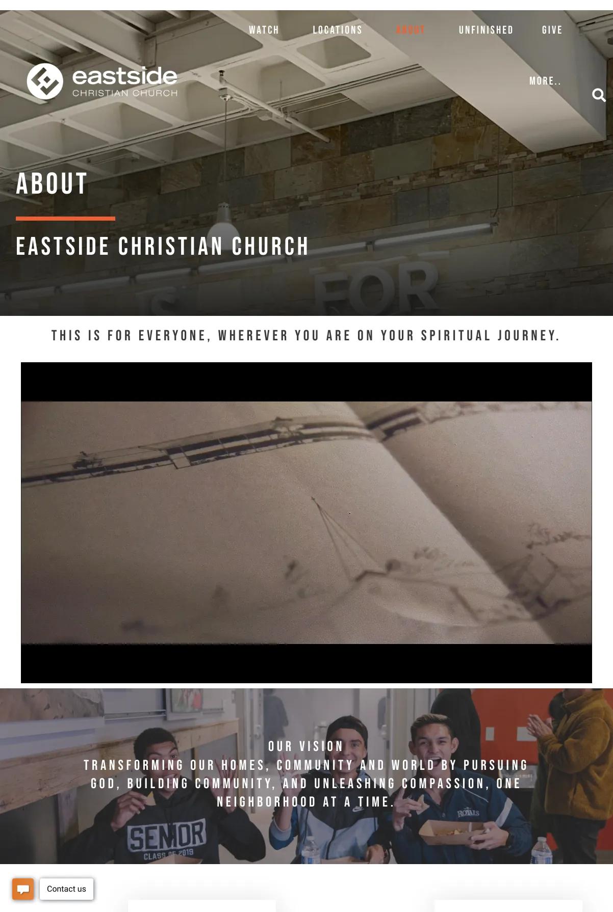 Screenshot 3 of Eastside Christian Church in Las Vegas (Example Squarespace Church Website)