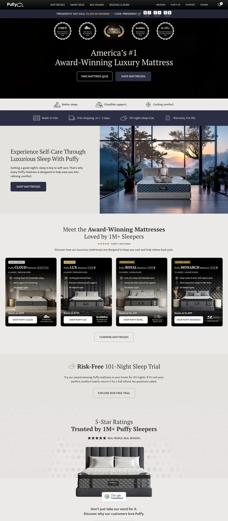 Screenshot 2 of Puffy (Example Shopify Furniture Website)