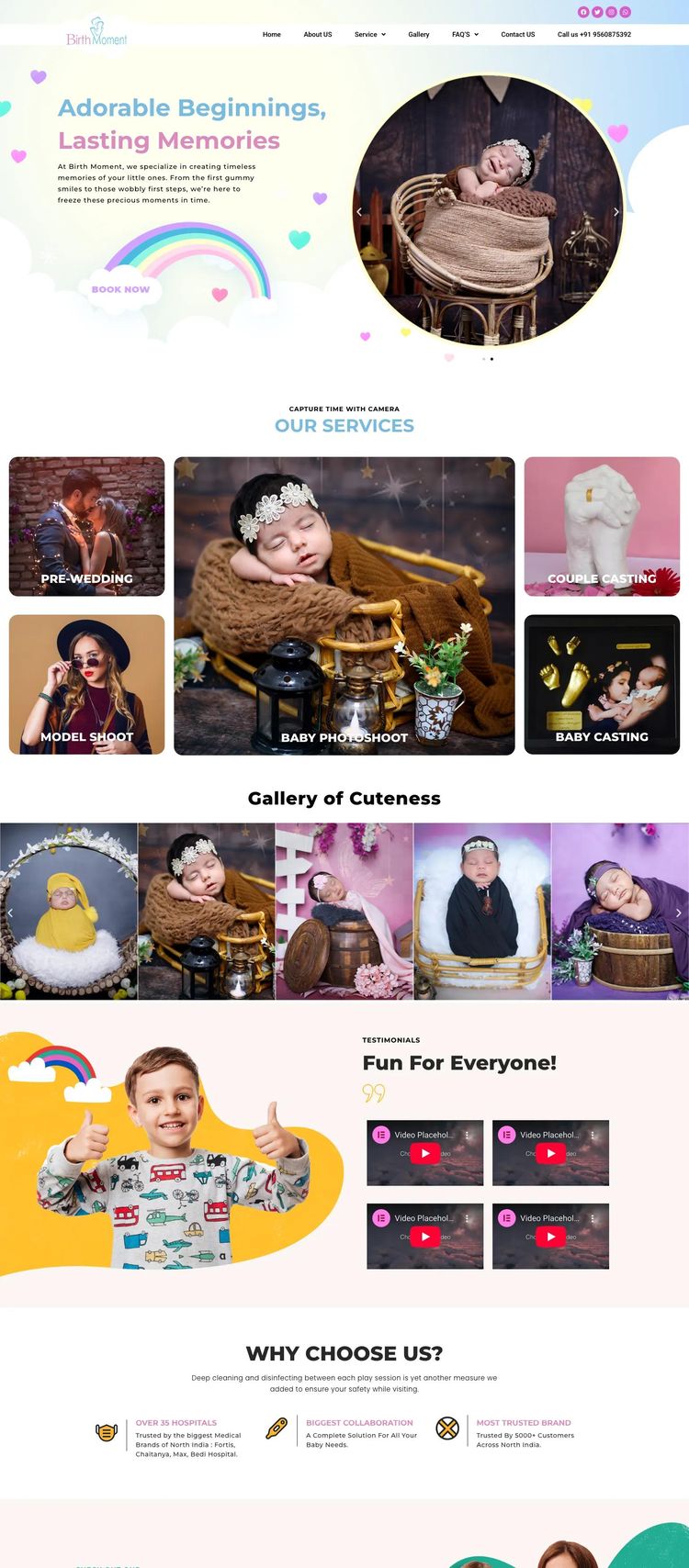 Screenshot 2 of Birth Moment (Example undefined Photography Website)