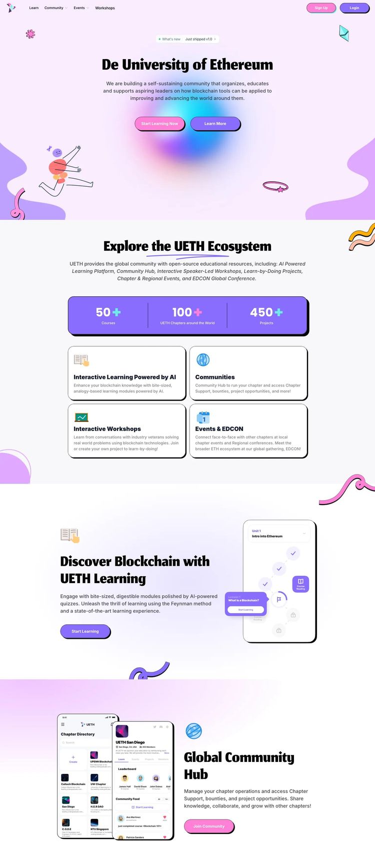 Screenshot 2 of De University of Ethereum (Example Framer Educational Institution Website)