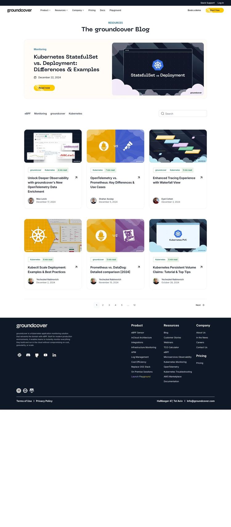 Screenshot 1 of Groundcover (Example Webflow Blog Website)