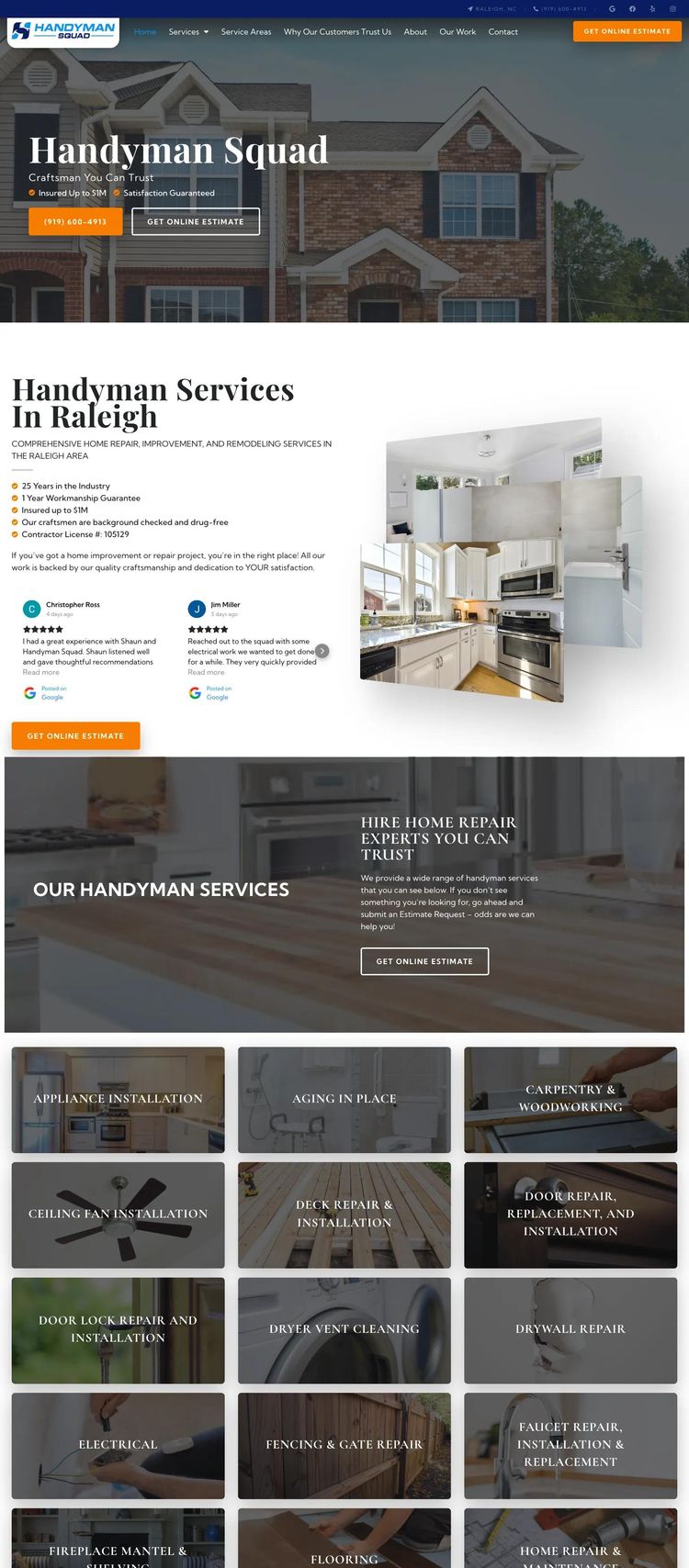 Screenshot 2 of Handyman Squad (Example WordPress Handyman Website)