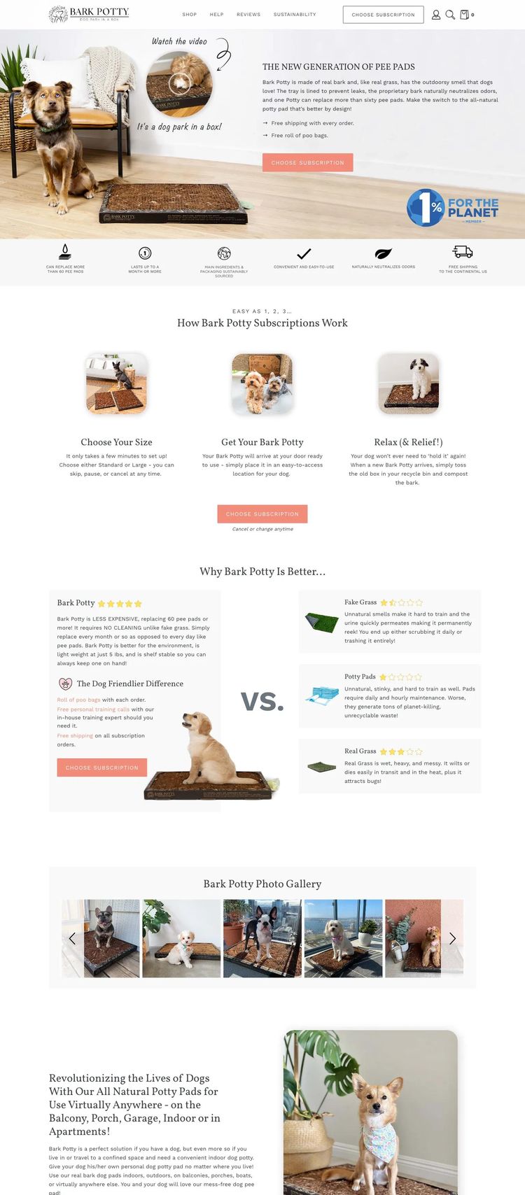Screenshot 2 of Bark Potty (Example Shopify Pet Services Website)