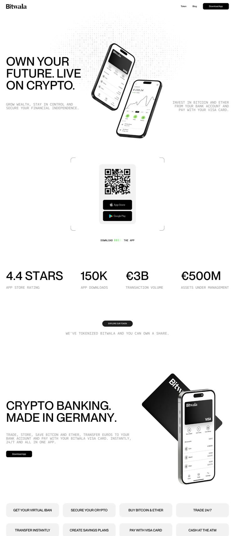 Screenshot 2 of Bitwala (Example Framer Financial Advisor Website)