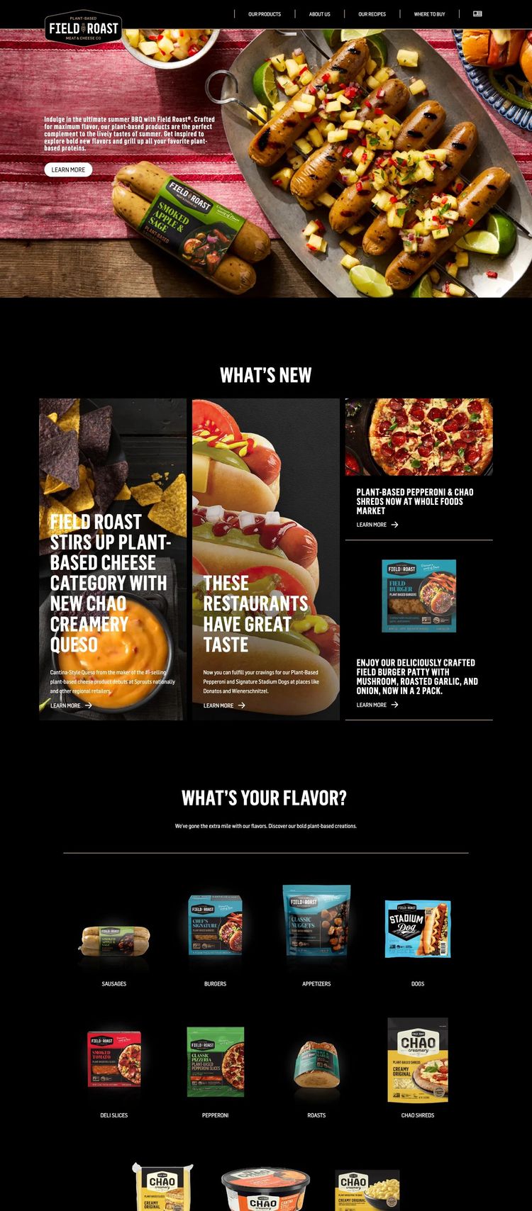 Screenshot 2 of Field Roast (Example WordPress Food and Beverage Website)