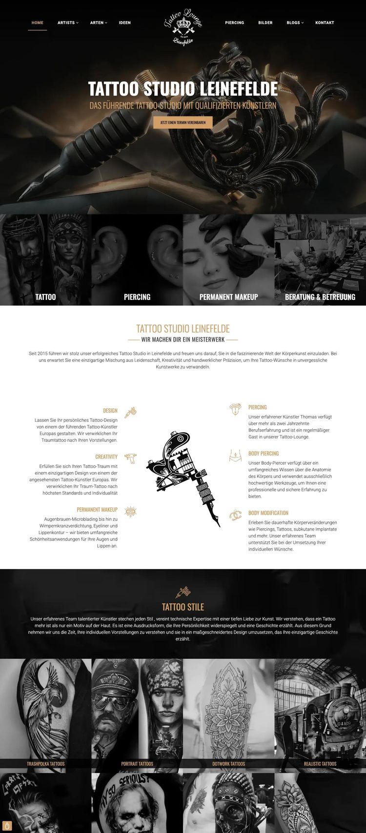 Screenshot 2 of Tattoo Studio Leinefelde (Example WordPress Tattoo Artist/Studio Website)