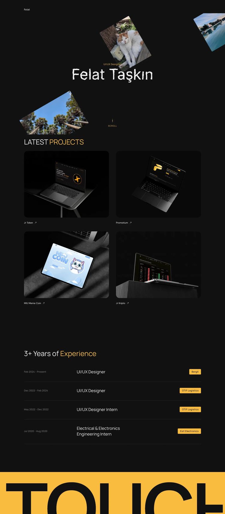 Screenshot 2 of Felat Taşkın (Example Framer Design Agency/Studio Website)