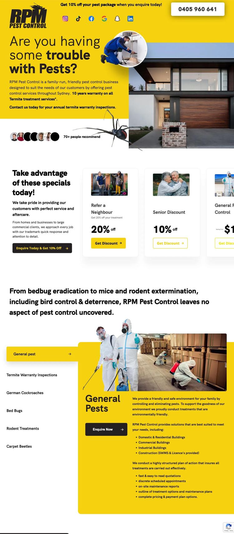 Screenshot 2 of RPM Pest Control (Example undefined Pest Control Website)