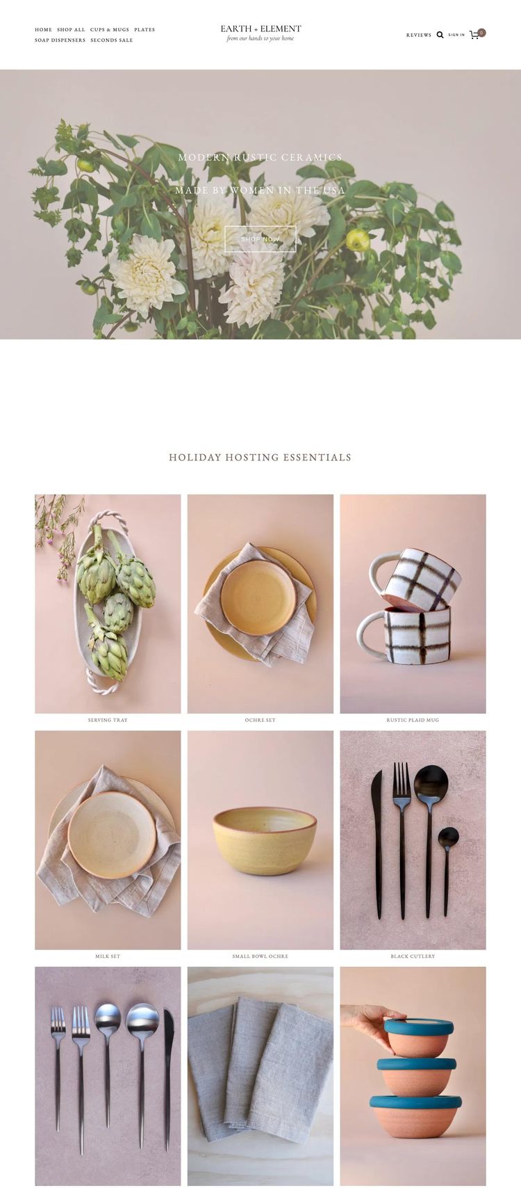 Screenshot 2 of Earth and Element (Example Squarespace Arts and Crafts Website)