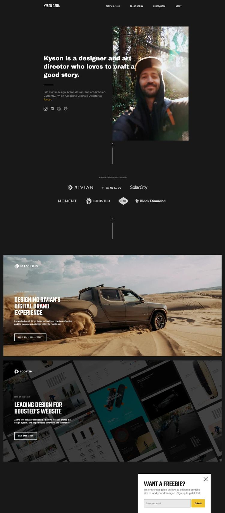 Screenshot 2 of Kyson Dana (Example Webflow Design Agency/Studio Website)