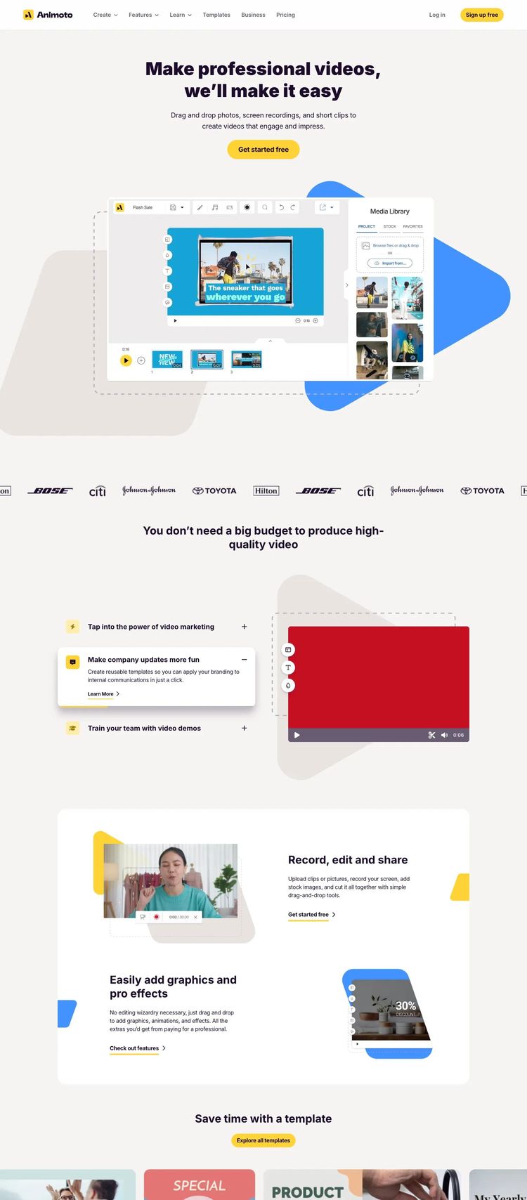 Screenshot 2 of Animoto (Example Next.js Video Editing Website)