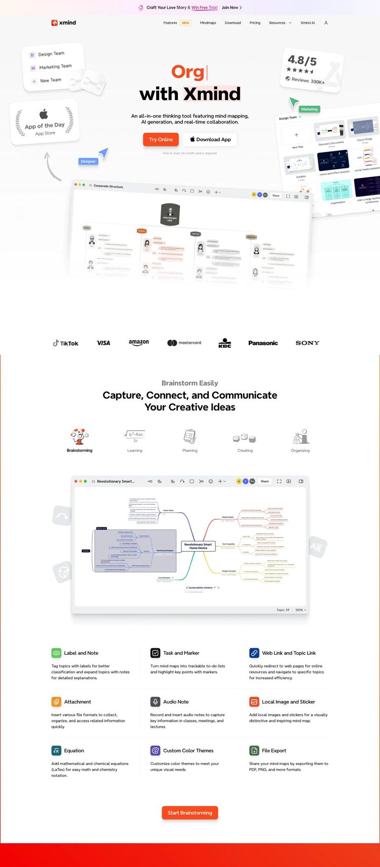 Screenshot 2 of Xmind (Example undefined Productivity and Collaboration Website)