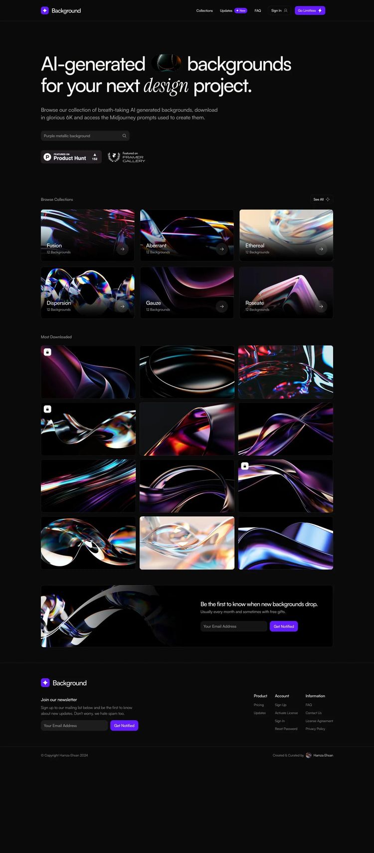 Screenshot 2 of Background Supply (Example Framer Design Agency/Studio Website)