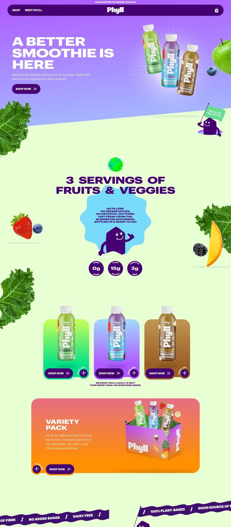 Screenshot 2 of Phyll (Example Shopify Food and Beverage Website)
