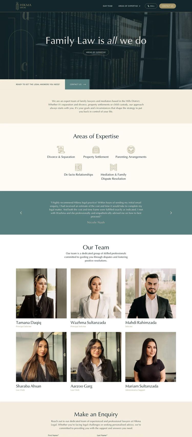 Screenshot 2 of Hikma Legal (Example Webflow Law Firm Website)