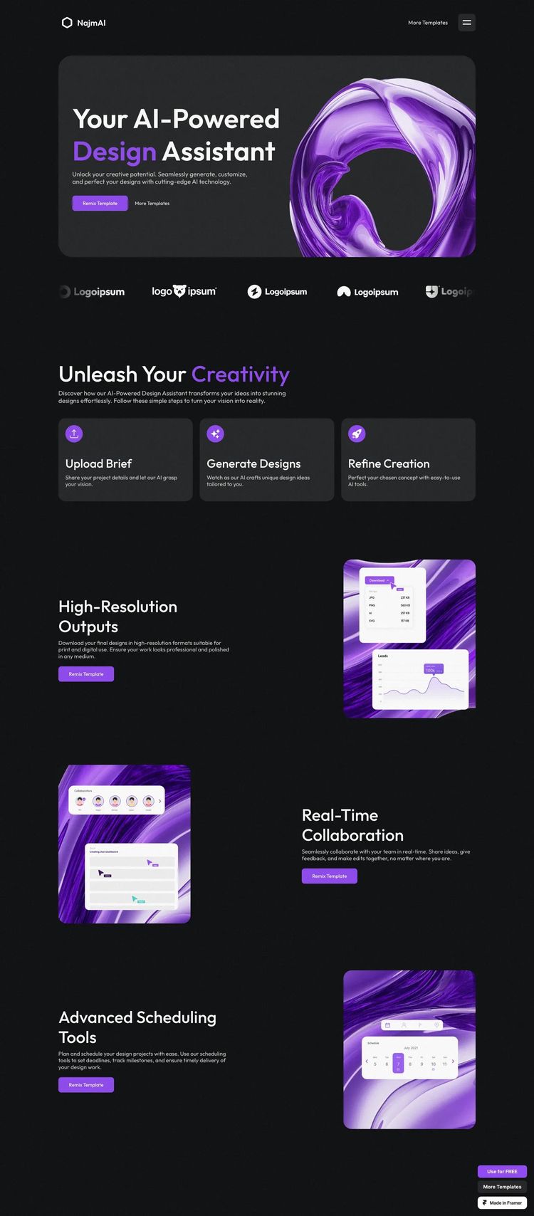 Screenshot 1 of NajmAI Template