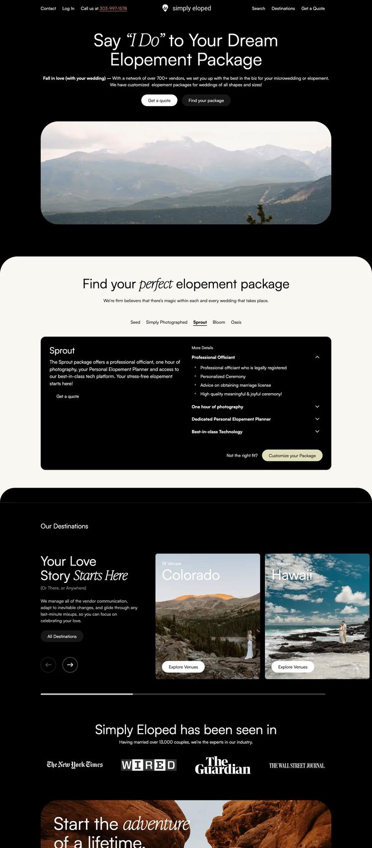 Screenshot 2 of Simply Eloped (Example WordPress Wedding Website)