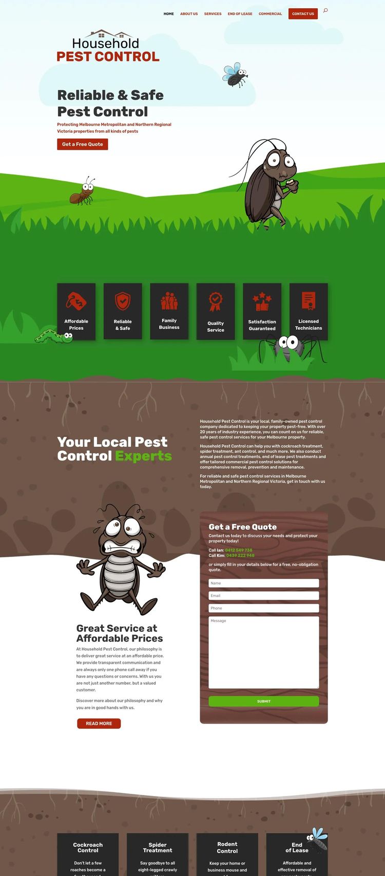 Screenshot 2 of Household Pest Control (Example WordPress Pest Control Website)