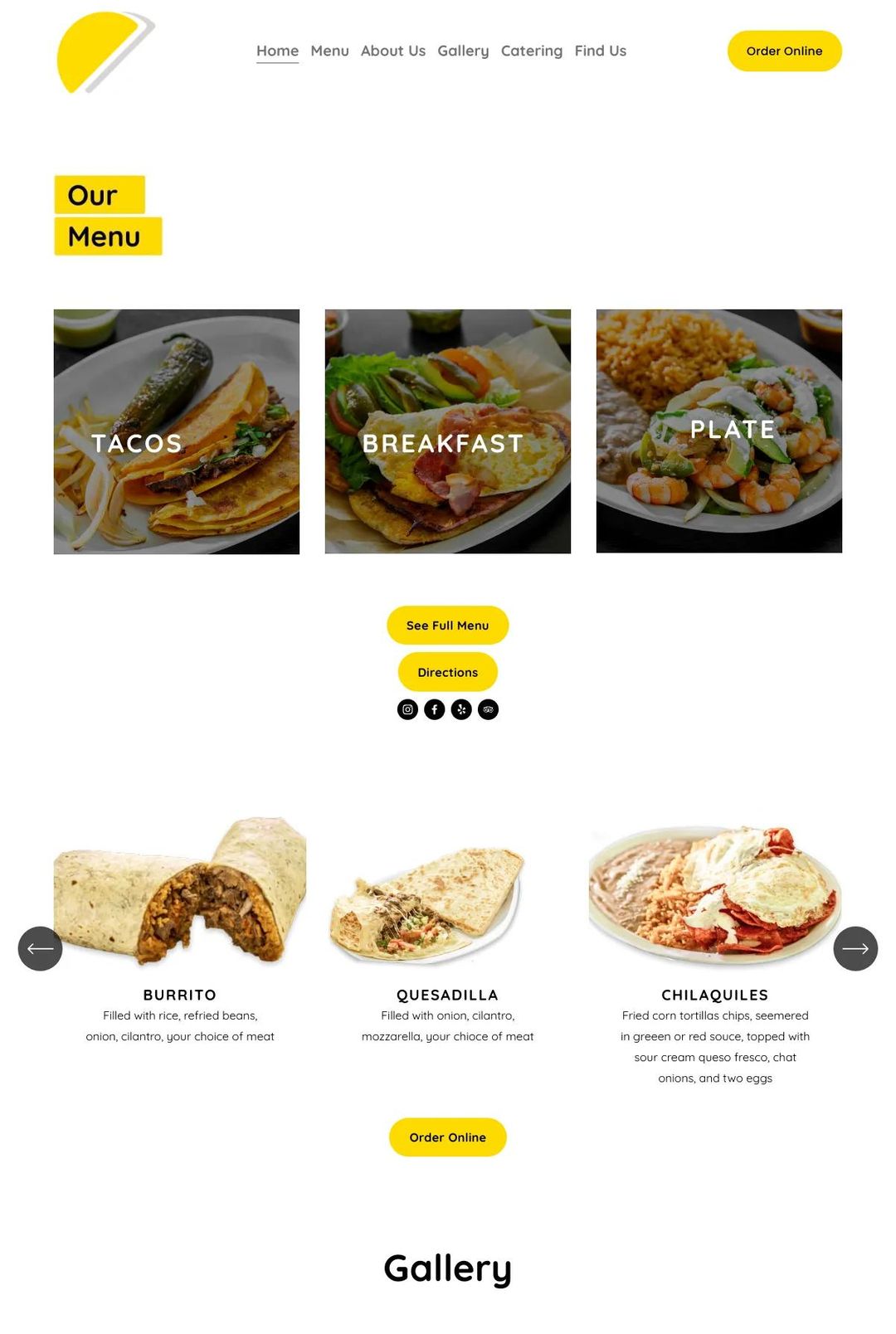 Screenshot 1 of Tacos Poncitlan (Example Squarespace Restaurant Website)