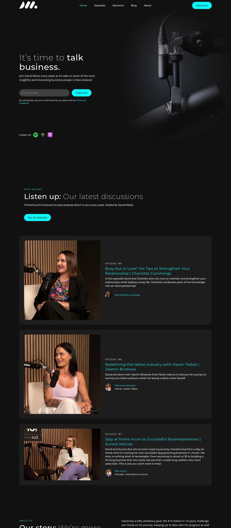 Screenshot 2 of David Melse (Example Webflow Podcast Website)