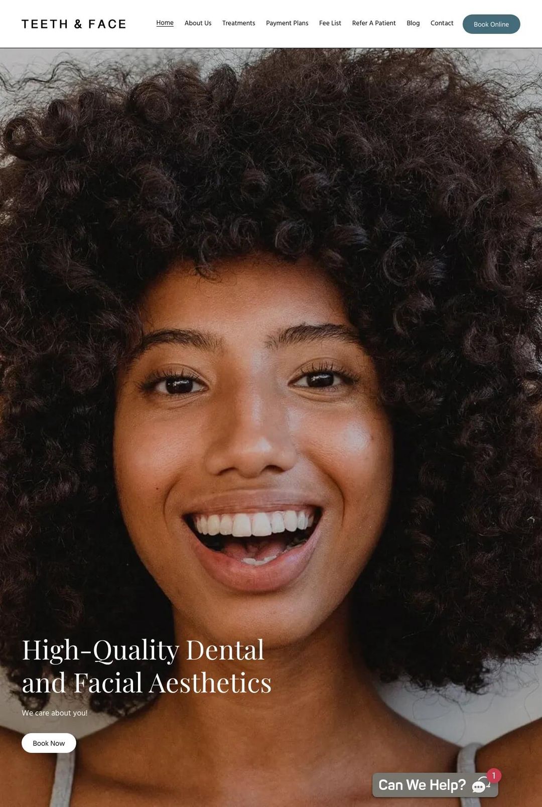 Screenshot 1 of Teeth & Face (Example Squarespace Dentist Website)