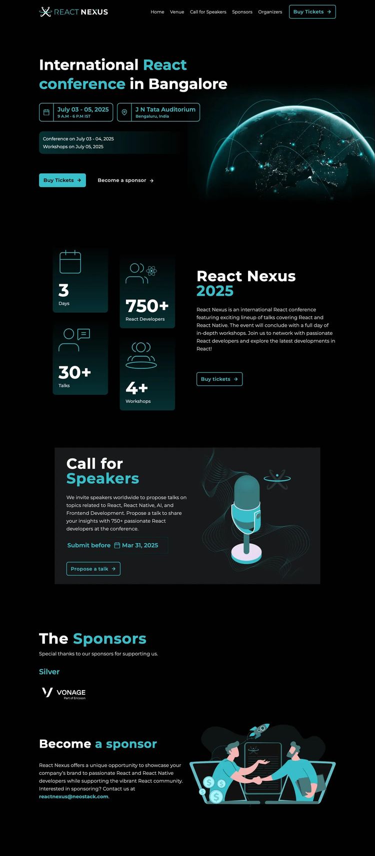 Screenshot 2 of React Nexus (Example Next.js Conference Website)