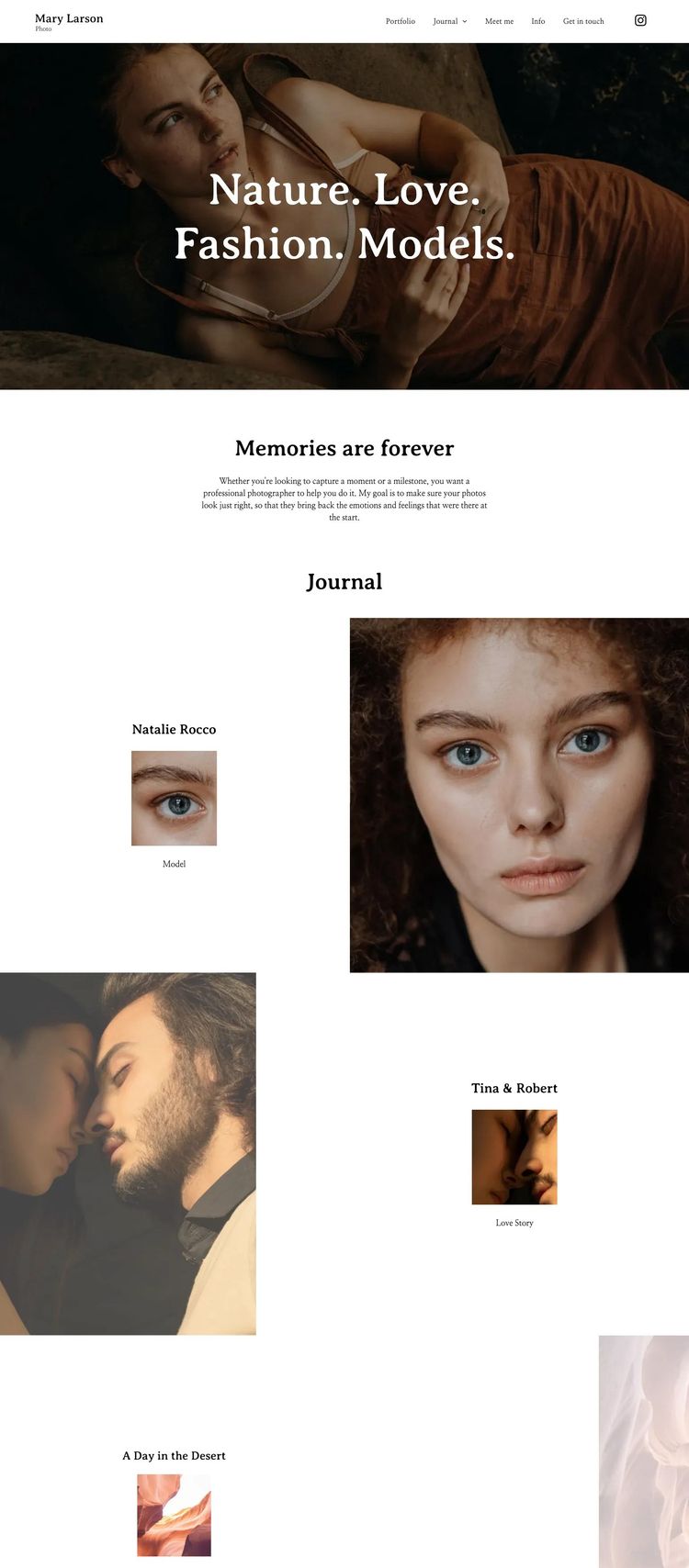 Screenshot 1 of Photographer Portfolio Template