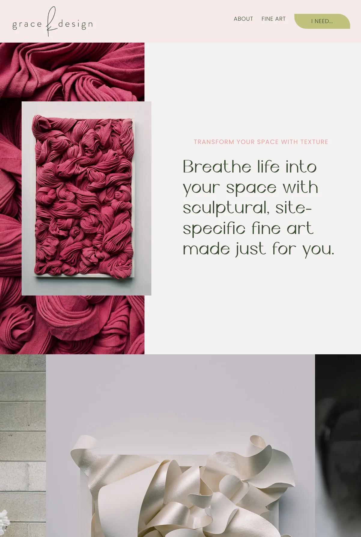 Screenshot 3 of Grace K Design (Example Squarespace Artist Website)