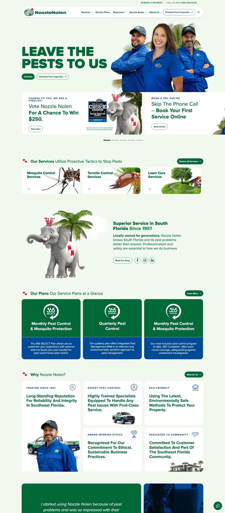 Screenshot 2 of Nozzle Nolen (Example WordPress Pest Control Website)