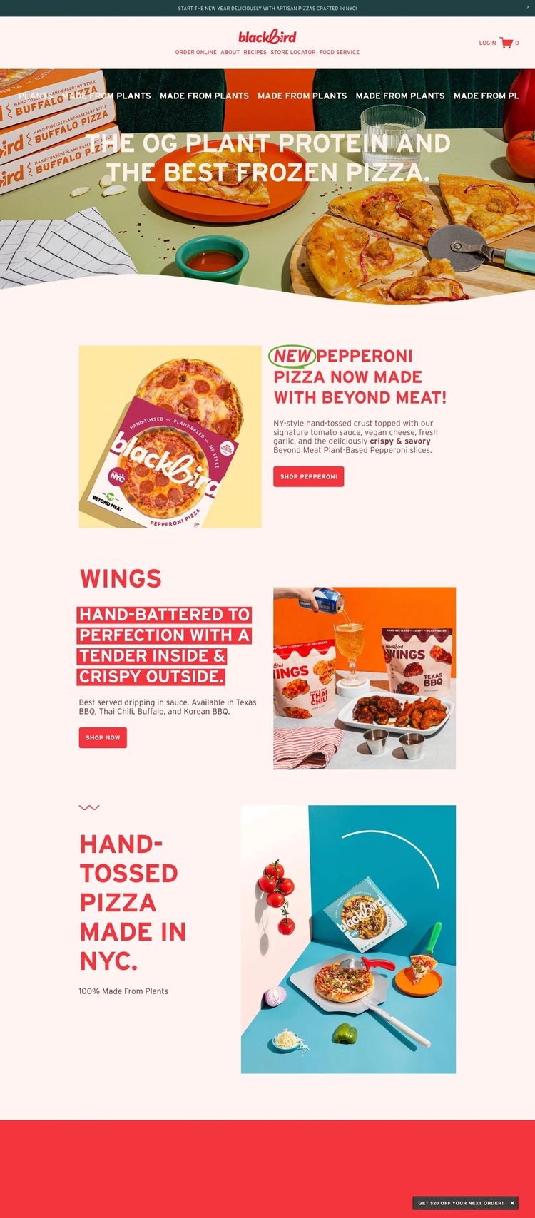 Screenshot 1 of Blackbird Foods (Example Squarespace Ecommerce (General) Website)