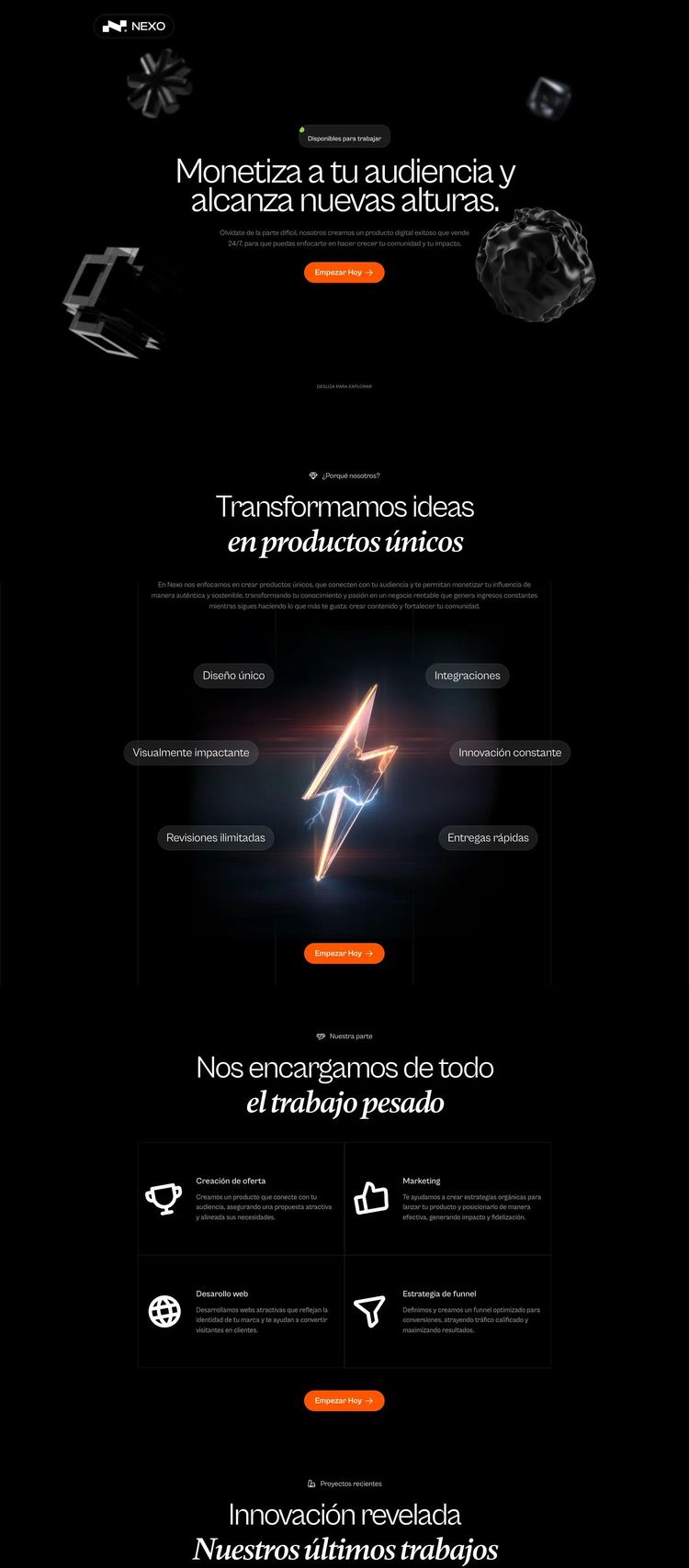 Screenshot 2 of Nexo (Example Framer Marketing Agency Website)