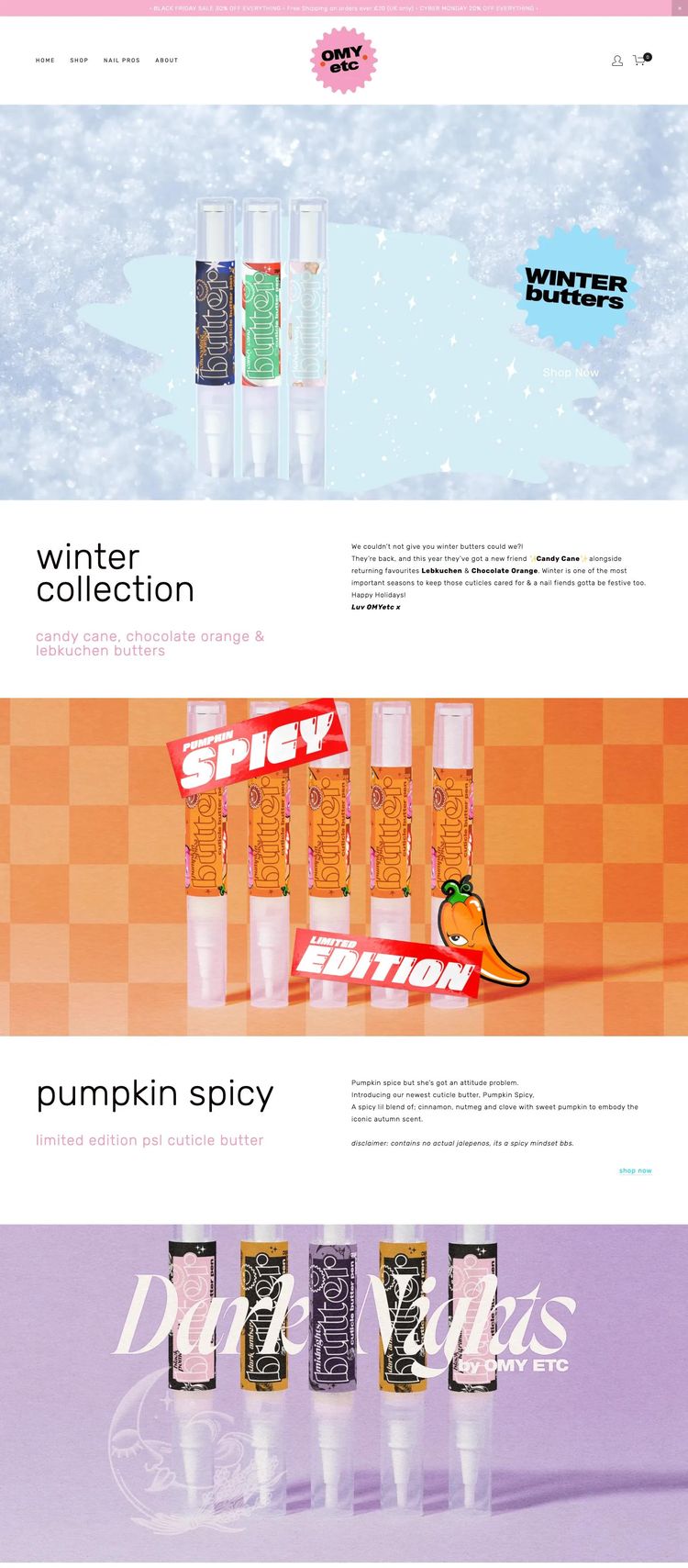 Screenshot 2 of OMYetc (Example Squarespace Beauty Products Website)