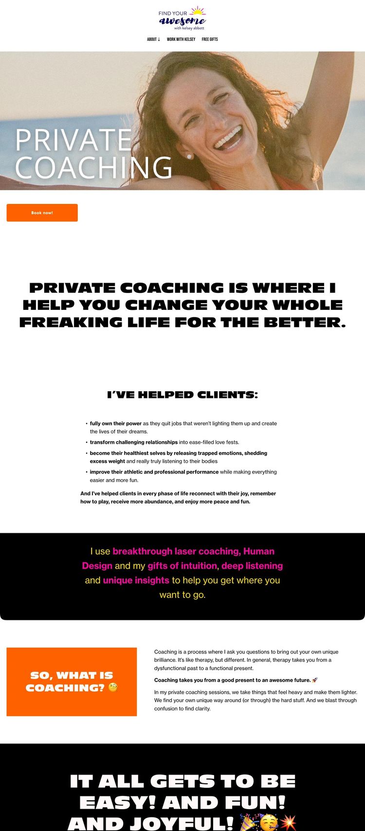 Screenshot 1 of Kelsey Abbott (Example Squarespace Life/Business Coach Website)