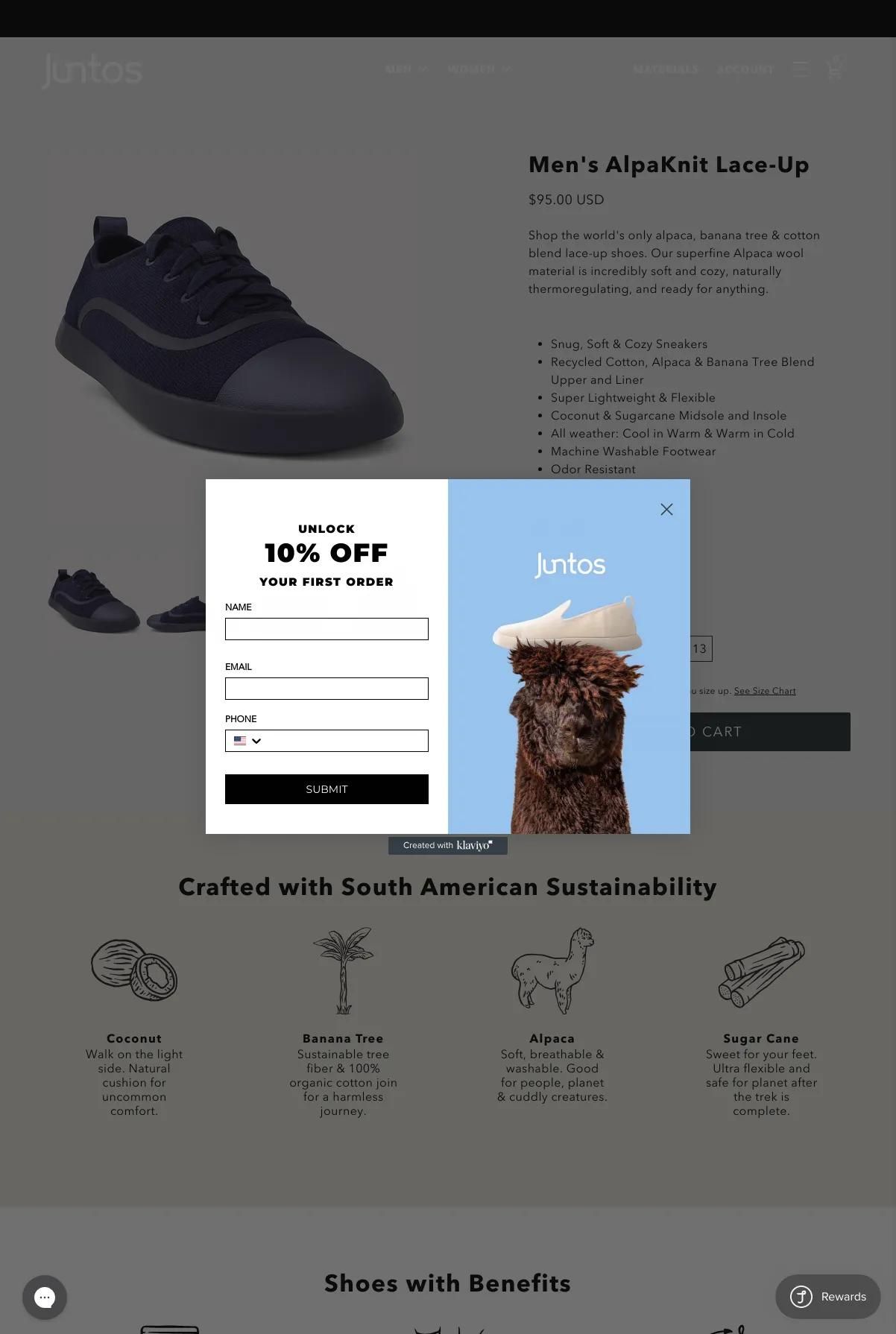 Screenshot 2 of Juntos (Example Shopify Clothing Website)