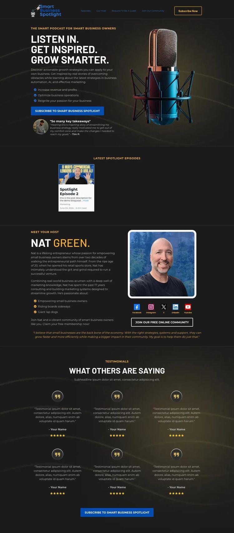 Screenshot 2 of Smart Business Spotlight (Example Nuxt Business Consultant Website)