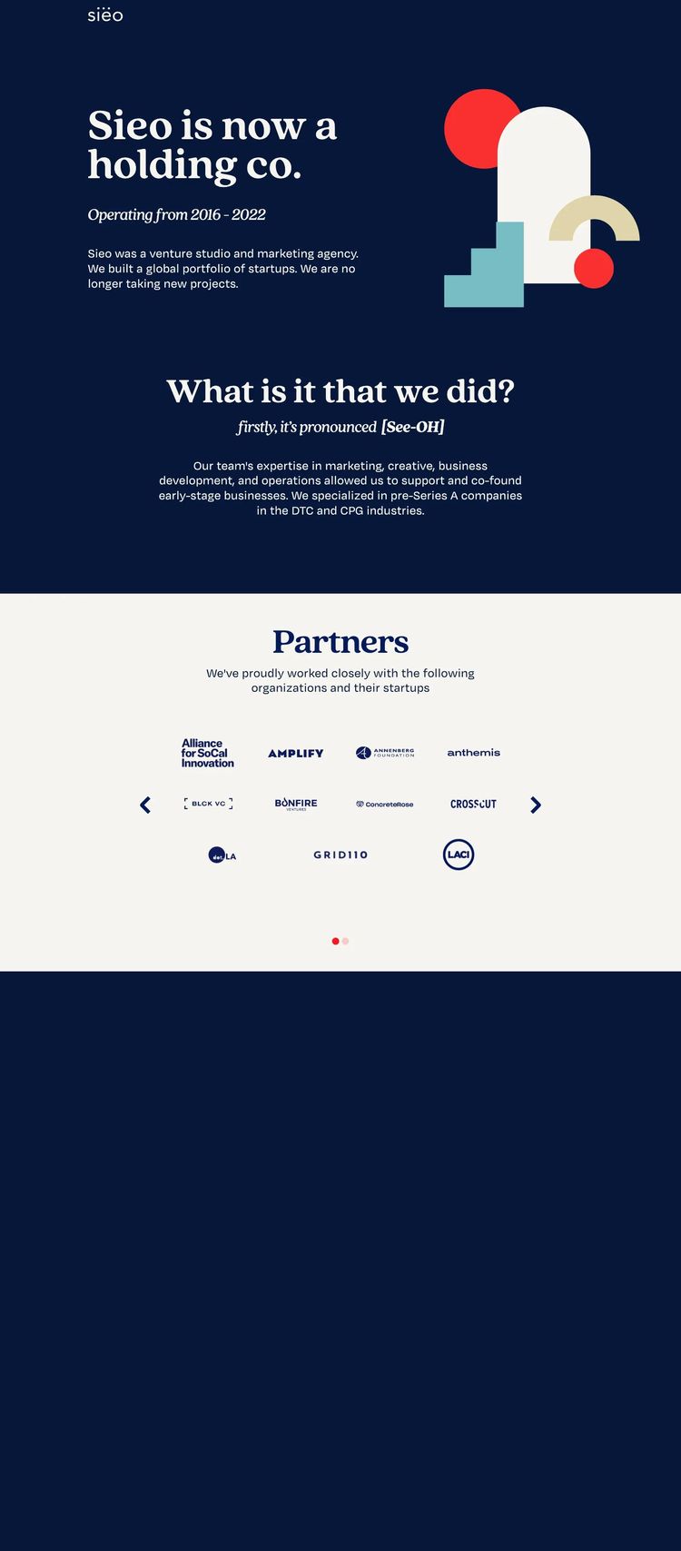 Screenshot 2 of Sieo (Example Webflow Business Consultant Website)