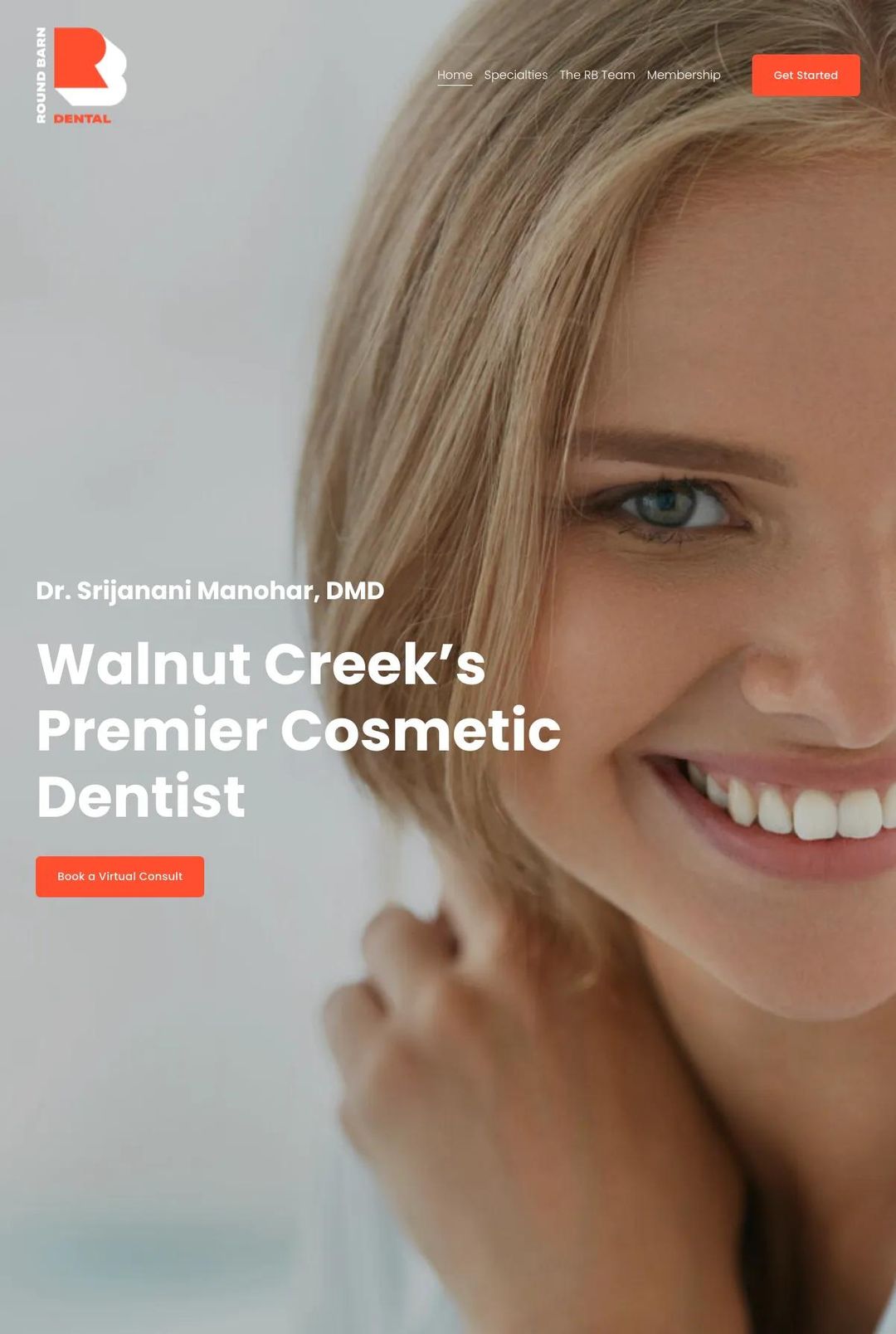 Screenshot 1 of Round Barn Dental (Example Squarespace Dentist Website)