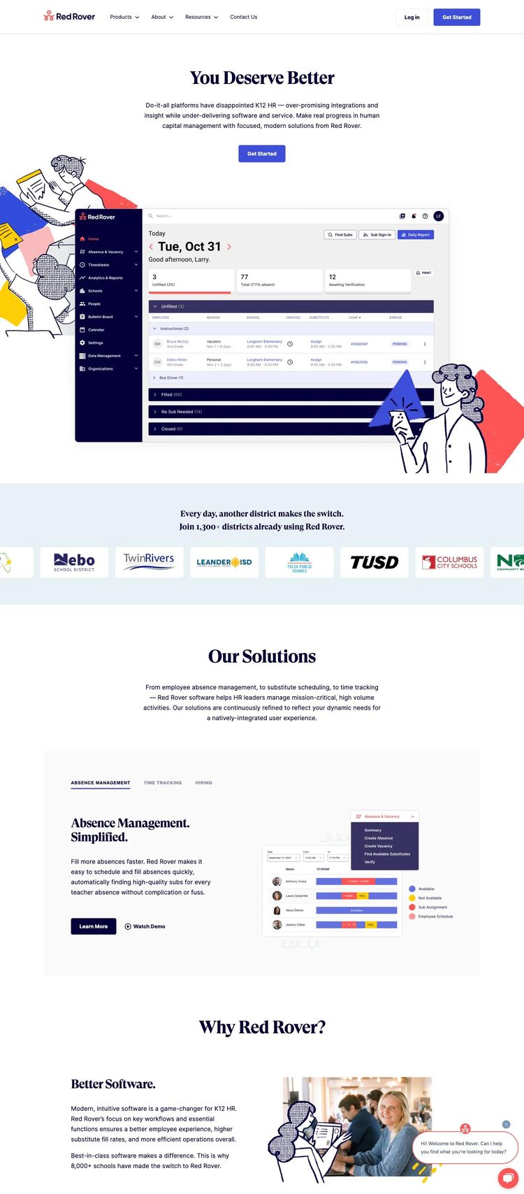 Screenshot 1 of Red Rover (Example HubSpot Educational Institution Website)