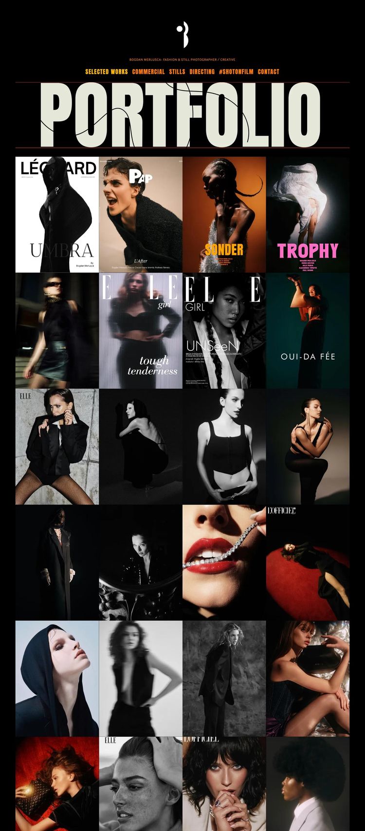 Screenshot 2 of Bogdan Merlusca (Example Squarespace Photography Website)