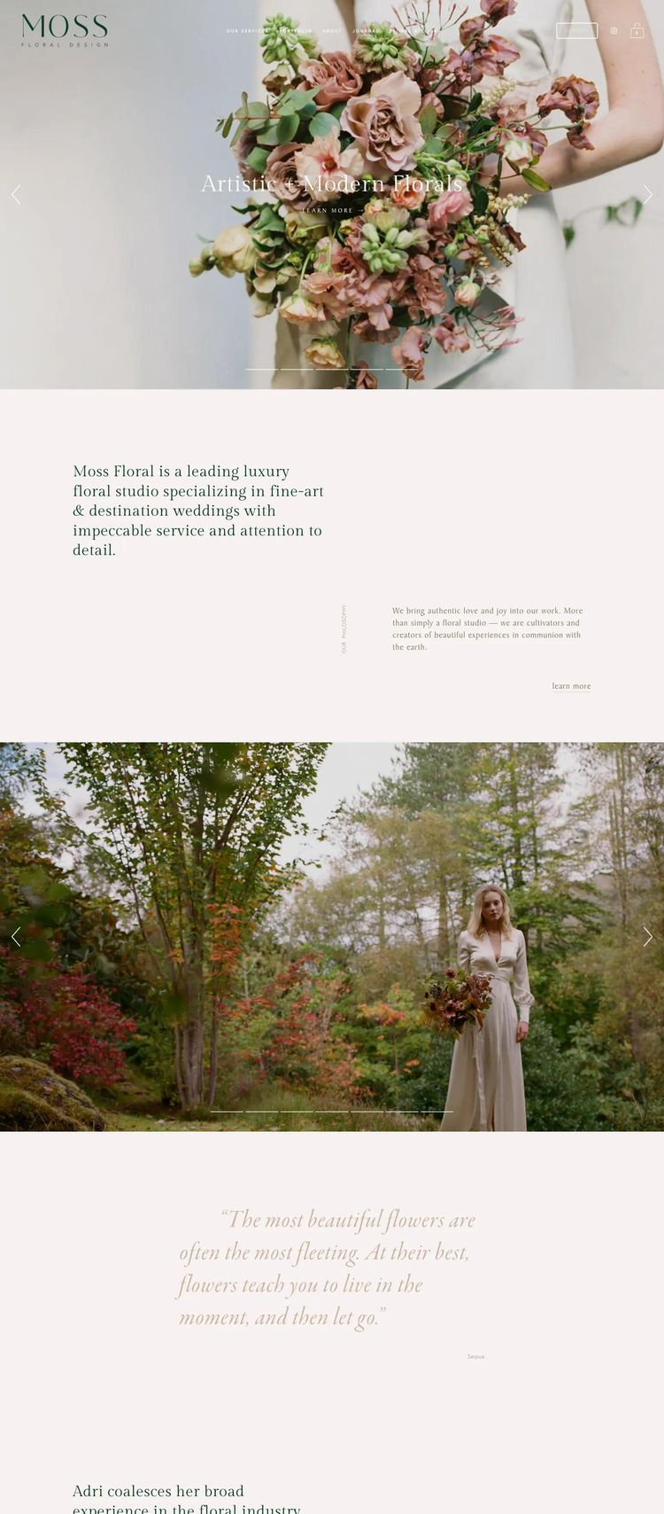 Screenshot 2 of Moss Floral (Example Squarespace Florist Website)