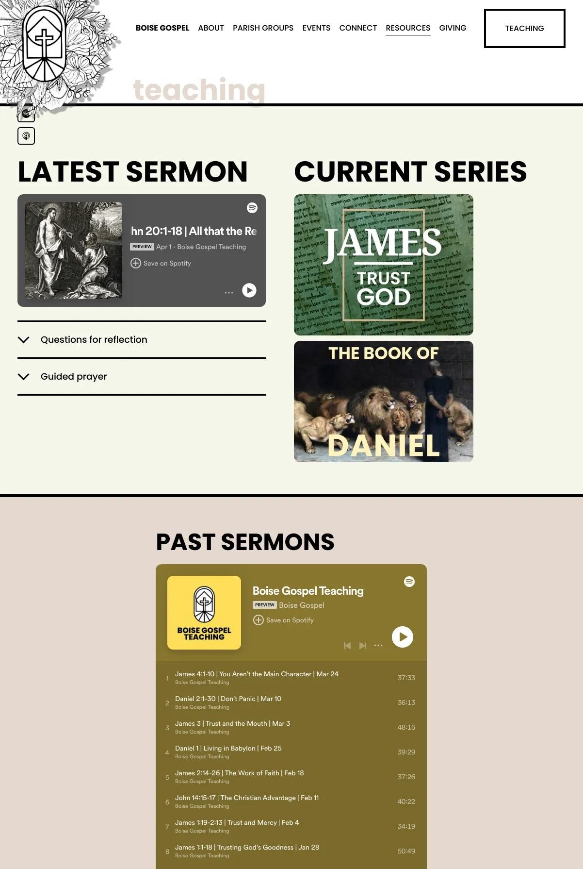 Screenshot 3 of Boise Gospel Church (Example Squarespace Church Website)