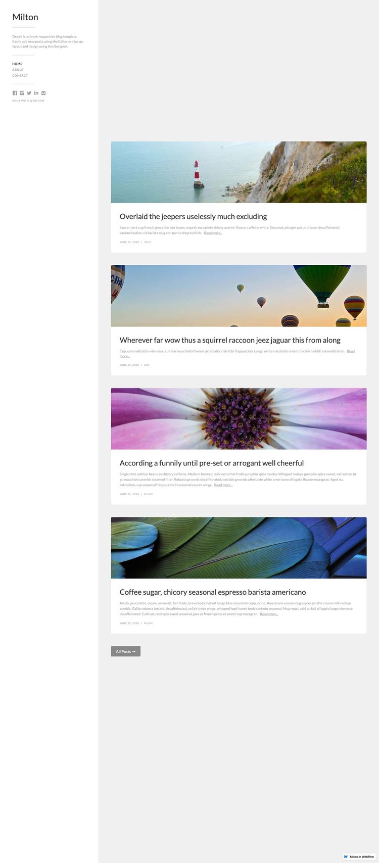 Screenshot 1 of Milton Template